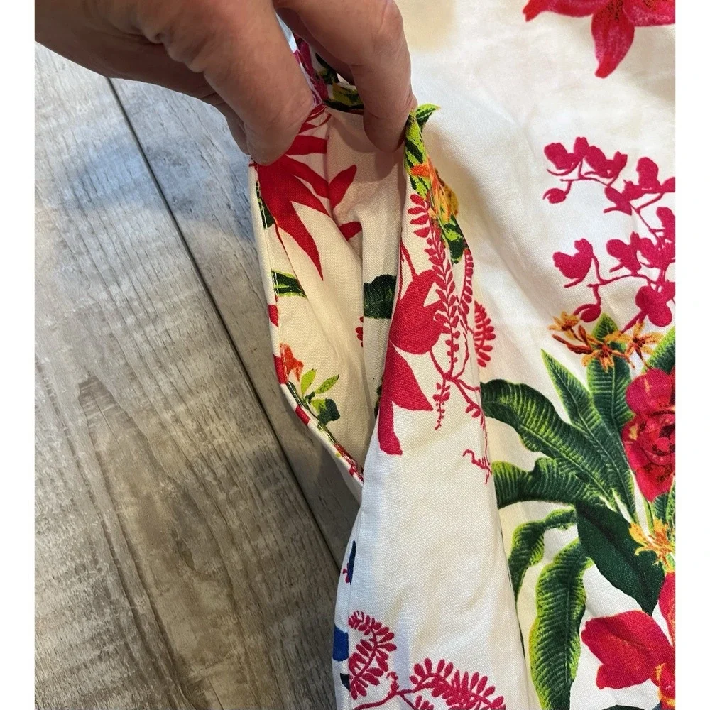 INC International Concepts Dress Linen Bouquet Floral Halter Tie‎ Maxi PS Resort